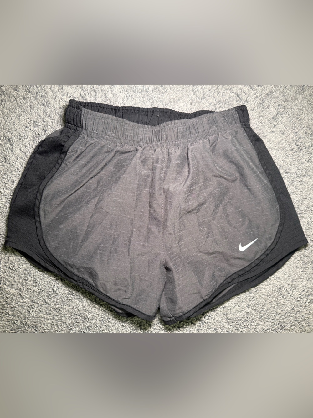 Nike Women’s Black Athletic Running Shorts with White Swoosh